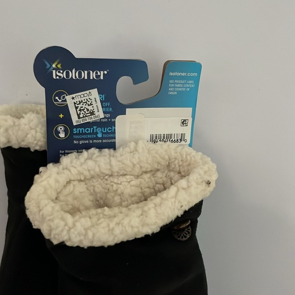 Isotoner black Sherpa lined gloves. Smart touch and smart dri. Macy’s. NWT. - Picture 3 of 3